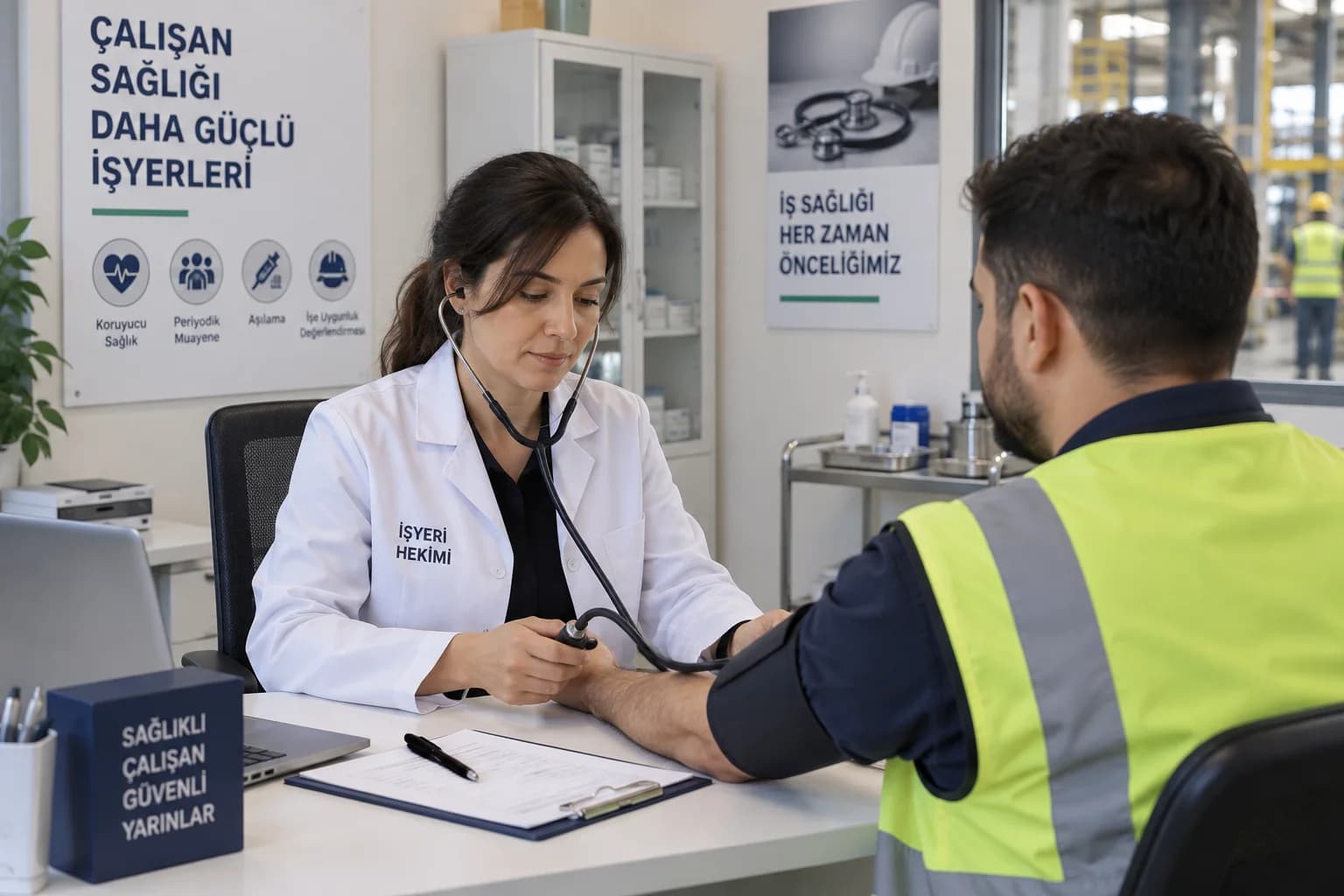 Çalışanın sağlık kontrolünü gerçekleştiren işyeri hekimi